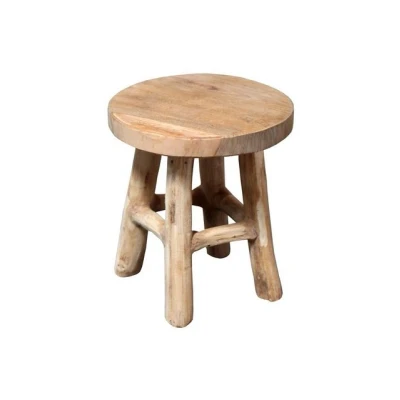 Abbildung von Spetebo Blumenhocker Teak natur / Ø 15 cm (Packung, 1 St., Massivholz), Holz Pflanzen Ständer mit 4 Füßen