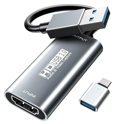 Abbildung von 4K HDMI Video Capture Card,XIIXMASK USB 3.0 Card,HDMI to Audio Recording in 1080p @ 60Hz, for Teaching,Broadcasting,Gaming,Streaming,Video Conference