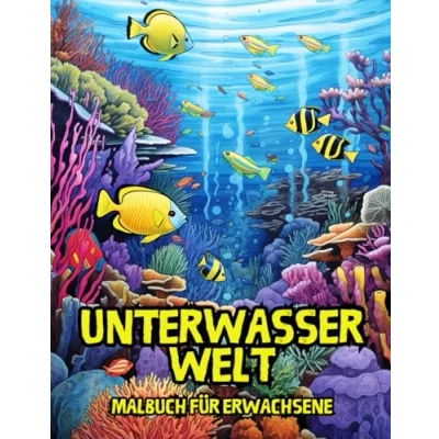 Abbildung von Unterwasser Welt Malbuch für Erwachsene: Entspannendes Anti Stress mit Faszinierenden, Geheimnisvollen Unterwasserlandschaften, Pflanzen und Tiere 50 Malseiten