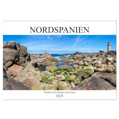 Abbildung von Nordspanien Wundervolle Strände und Küsten (Wandkalender 2025 DIN A3 quer), CALVENDO Monatskalender