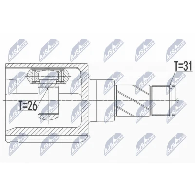 Abbildung von NTY NPW FR 091 Gelenksatz Vorderachse links FORD: Galaxy Mk2 MPV, S Max Mk1, MONDEO 4 Turnier