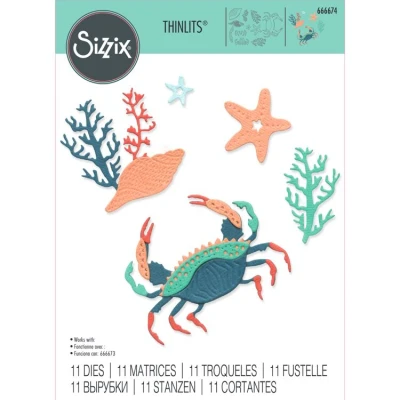 Abbildung von Sizzix Thinlits Stanzschablonen Set Ocean Medley, mehrfarbig, Einheitsgröße