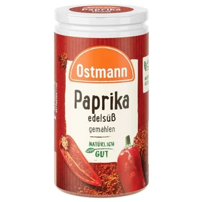 Abbildung von Ostmann Paprika edelsüß 35 g Paprikapulver zum Würzen, süßes Paparikagewürz, Gewürzpaprika Pulver, für Soßen, Dips, Salate &amp; Gemüse, Menge: 1 Stück