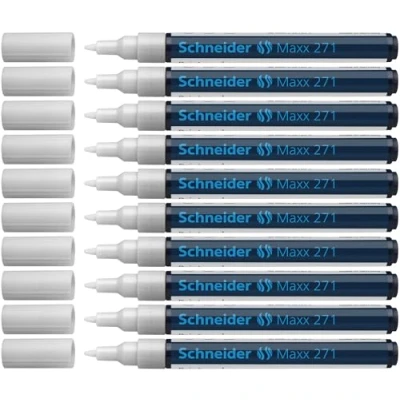 Abbildung von Schneider Maxx 271 Paint Marker (Rundspitze, 1 2 mm) 10er Packung weiß