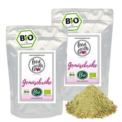 Abbildung von Azafran BIO Gemüsebrühe (Gemüsebouillon, Gemüsesuppe), Brühe ohne Hefe, Glutamate, Fett, Geschmacksverstärker Salzarm 2kg / 88 Liter