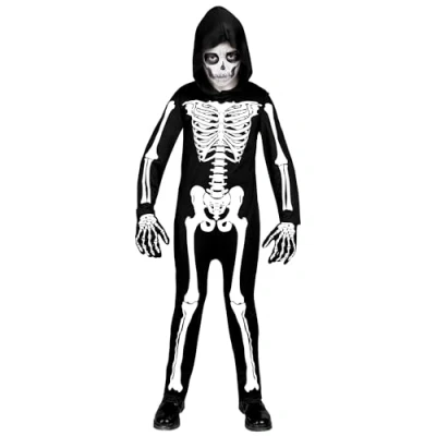 Abbildung von Widmann S.r.l. Vampir Kostüm Halloween Skelett Kinderkostüm, Schwarz Weiß UV
