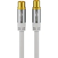 Abbildung von Goobay 70325 TV Antennenkabel, Koax Buchse auf Stecker, 4 fach geschirmt, 135 dB, vergoldet, weiß, (10,0m)