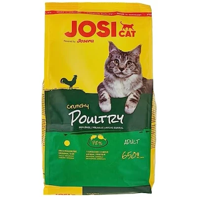 Abbildung von JosiCat Crunchy Poultry (7 x 650 g),4,55 kg Karton Premium Trockenfutter für ausgewachsene Katzen, Katzenfutter, powered by JOSERA, 7er Pack