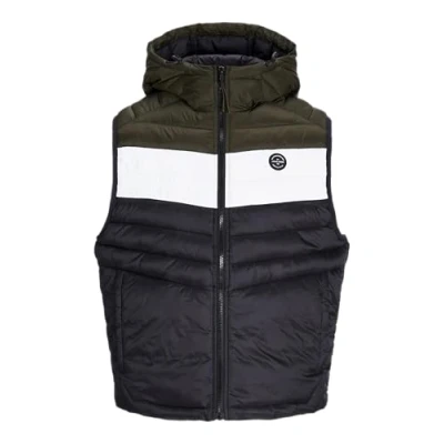 Abbildung von JACK &amp; JONES Herren Jjesprint Bodywarmer Hood Weste, Black/Detail:White/Rosin Blocking, S