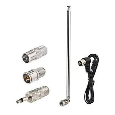 Abbildung von Superbat UKW Radioantenne Digitale Teleskopantenne für Stereo Empfünger Innen, FM Radio Antenne 75 Ohm UNBAL Tuner