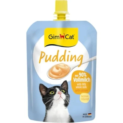 Abbildung von GimCat Pudding mit Calcium Katzensnack aus echter laktosereduzierter Vollmilch für gesunde Knochen 1 Beutel (1 x 150 g)