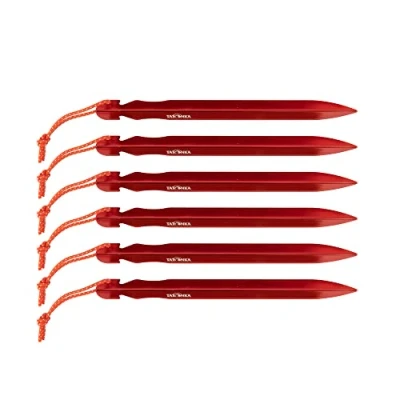 Abbildung von Tatonka Zelthering/Tent Peg Light 17cm (6 Stück) Ultraleichte Zeltheringe aus Aluminium und mit V Profil 17 cm lang in gut sichtbarem Rot 6er Pack