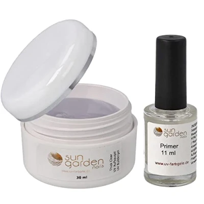 Abbildung von UV Gel Thick Clear Aufbaugel 30ml inkl. Primer Haftvermittler 11ml dickviskosese Buildergel Nail Set Gele