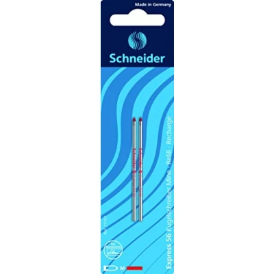 Abbildung von Schneider Schreibgeräte Mehrfarb Kugelschreibermine Express 56, dokumentenecht, M, rot, 2er Blisterkarte