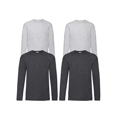 Abbildung von 4 Fruit of the Loom T Shirt Longsleeve M L XL XXL Langarm verschiedene Farbsets auswählbar (M, Farbset 1)