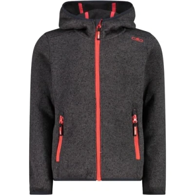 Abbildung von CMP Kinder Knit Tech Jacke mit fester Kapuze, Nero Campari, 152