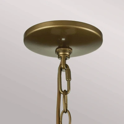 Abbildung von Feiss FE REDDING8 M PDB Hängeleuchte REDDING STATION E27 1x40W Aluminium Messing gealtert lackiert, Glas H:27.6cm B:30.5cm dimmbar