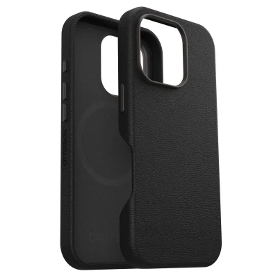 Abbildung von Apple iPhone 16 Pro Hülle MagSafe Kunstleder OtterBox Hard Case/Backcover Handyhülle Schwarz Shockproof/Stoßfest
