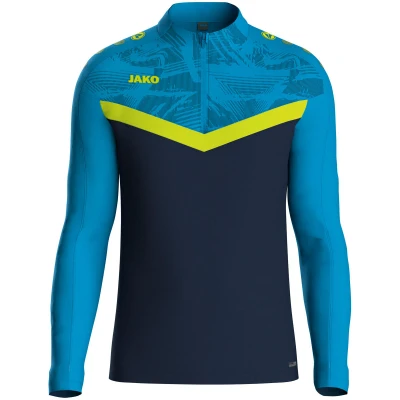 Abbildung von JAKO Ziptop Kinder Unisex Iconic Gr. 152 Marine/JAKO blau/Neongel Atmungsaktives Sport Sweatshirt für mit Keep Dry Funktion und wärmender, weicher Fleece Innenseite