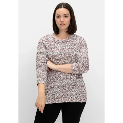 Abbildung von Sheego Strickpullover, Damen, Größe: 44, Burgund