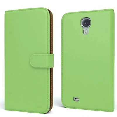 Abbildung von EAZY CASE Tasche kompatibel mit Samsung Galaxy S4 / Neo Schutzhülle Standfunktion Klapphülle Bookstyle, Handytasche Handyhülle Magnetverschluss und Kartenfach, Kunstleder, Grün