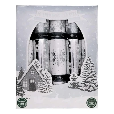Abbildung von RSW International 10 Family Eco Christmas Crackers Silver &amp; White Snowflake