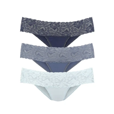 Abbildung von Vivance Brasilslip, (3er Pack), aus elastischer Baumwolle mit floraler Spitze