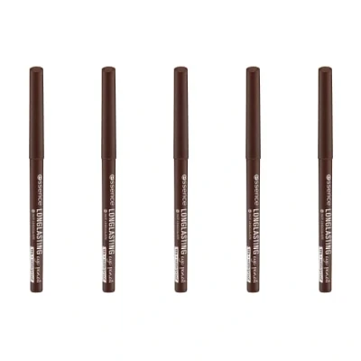 Abbildung von essence LONG LASTING eye pencil, Nr. 02, Braun, langanhaltend, definierend, vegan, wasserfest, ohne Mikroplastikpartikel, Nanopartikel frei, 5er Pack (5x0.28g)
