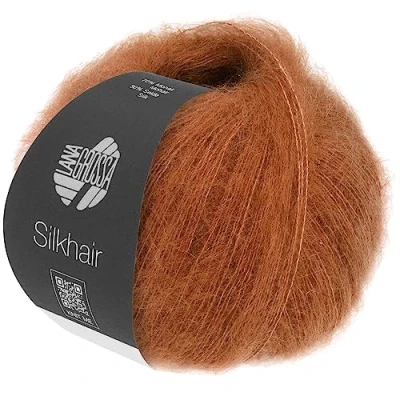 Abbildung von LANA GROSSA Silkhair Feines Lace Garn aus Superkid Mohair mit Seide Handstrickgarn 70% (Superkid) &amp; 30% 25g Wolle zum Stricken Häkeln 210m