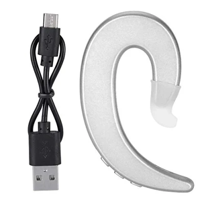 Abbildung von Garsent Drahtlos Kopfhörer mit Ohrbügel, 2,4 GHz Wireless Ohrbügel Headset Freisprecheinrichtung Mikrofon Drahtloser Bluetooth für Sport,Jogging,Laufen(Silber)