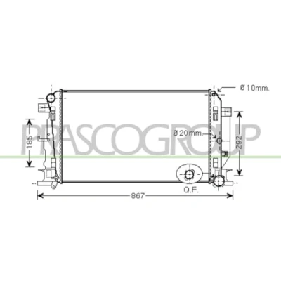 Abbildung von PRASCO ME919R001 Kühler, Motorkühlung Aluminium 680 388 26 mit Schnellkupplungen Kühlrippen gelötet MERCEDES BENZ: Sprinter 3.5 T Kastenwagen