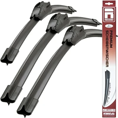 Abbildung von Recambo SCHEIBENWISCHER VORNE + HINTEN kompatibel für FORD KA BJ 1997 2008 (3er Set: 475mm / 450mm 375mm)