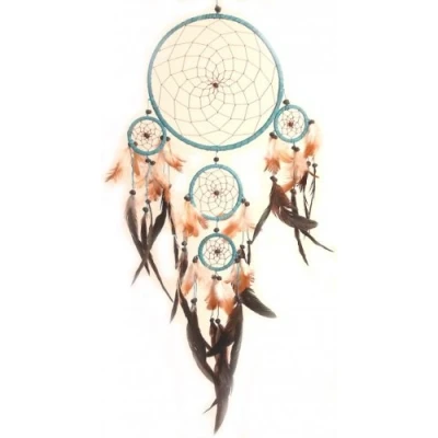 Abbildung von Traumfänger Dreamcatcher Ø 22 cm &amp; 4 x klein, Farbe:blau