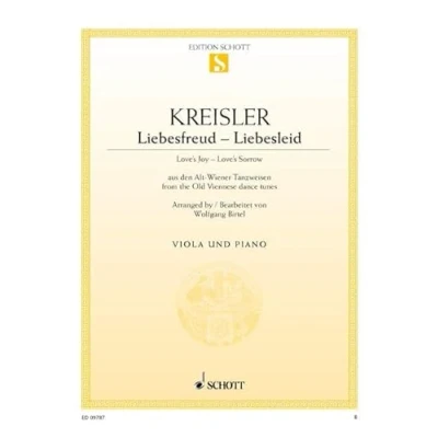 Abbildung von Liebesfreud Liebesleid: aus den Alt Wiener Tanzweisen. Viola und Klavier. (Edition Schott Einzelausgabe)