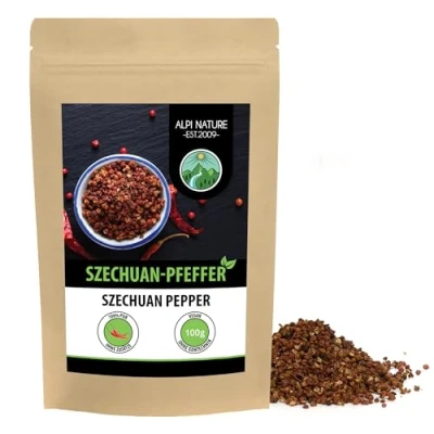 Abbildung von Szechuan Pfeffer ganz (100g), Szechuanpfeffer 100% natürlich, Pfefferkörner grün ohne Zusätze, Timut vegan
