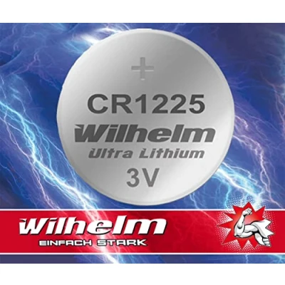 Abbildung von 1 x CR1225 CR 1225 WILHELM Lithium Knopfzelle 3V 52 mAh ø12 2,5 mm Batterie DL1225