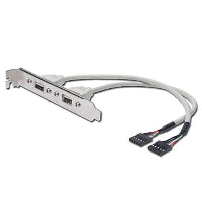 Abbildung von Assmann DIGITUS USB 2.0 Slotblechkabel, 2x Typ A IDC, 0.25m