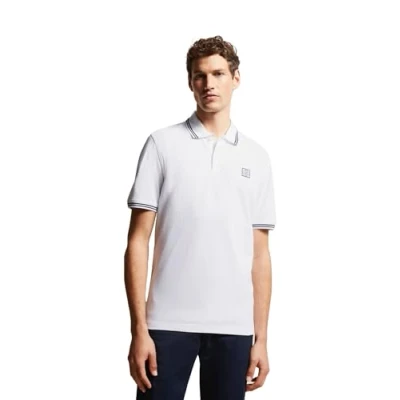 Abbildung von bugatti MIT Kontraststreifen Poloshirt, Herren, Größe: Small, Weiß
