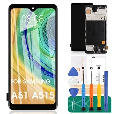 Abbildung von Incell Ersatzbildschirm für Samsung Galaxy A51 LCD Bildschirm Ersatz A515 Display SM A515U Touch Digitizer Assembly A515F Reparaturset mit Rahmen (ohne Fingerabdruckfunktion)