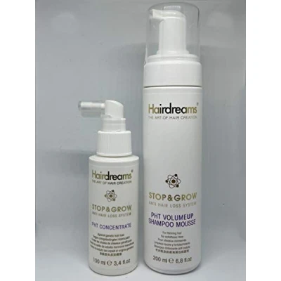 Abbildung von Hairdreams Stop&amp;Grow Concentrate &amp; VolumeUp Shampoo Mousse Set