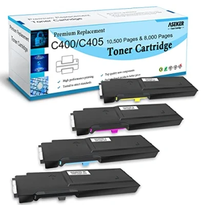 Abbildung von 4 Packungen Kompatibler Tonerkartusche für Xerox VersaLink C400 C400V C400N C400DN C405 C405V C405N C405DN Drucker, Hohe Ausbeute 10500 Seiten BK, 8000 C M Y
