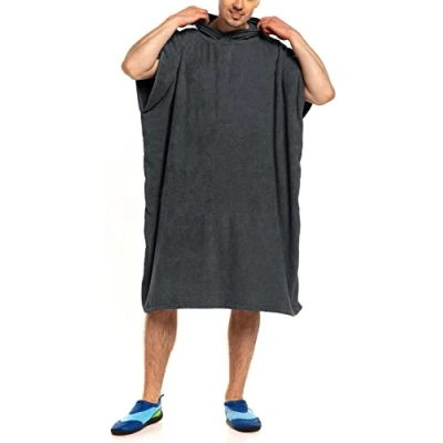 Abbildung von Aquarti Badeponcho Damen Herren Frottee Kapuzenhandtuch
