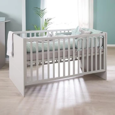 Abbildung von roba® Babybett Gitterbett Lilo oder Lea, mit Schlupfsprossen, 3 fach höhenverstellbar umbaubar