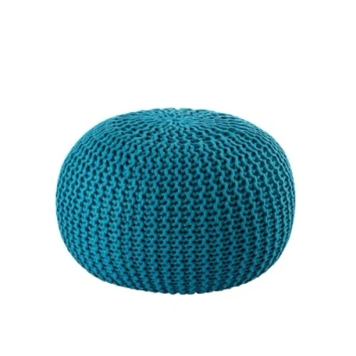 Abbildung von Amago home Pouf Outdoor ø 55 o. 45cm Bodenkissen Sitzpouf Hocker wetterfest pflegeleicht &amp; nachhaltig Größe 45 cm, Farbe türkis navigate