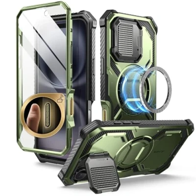 Abbildung von i Blason Armorbox für iPhone 16 Hülle mit Kameraschutz Ständer Kompatibel MagSafe Handyhülle Bumper Case Robust Schutzhülle Displayschutz (6.1&#039;&#039;) 2024 (Grün)
