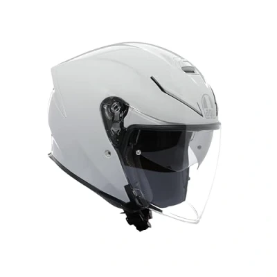 Abbildung von AGV K5 Jet EVO E2206, Unisex Motorrad Jethelm, Kohlefaser und Glasfaser Motorradhelm, mit Kratzerfest Anti UV Visier, Stelvio White, M