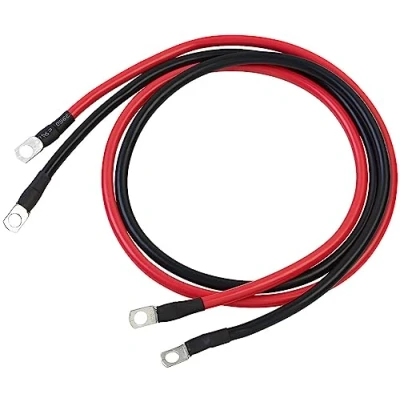 Abbildung von revolt Elektrokabel: 2er Set Batteriekabel, je 150 cm, 35 mm², rot/schwarz (Autobatteriekabel, Batteriewechselrichterkabel, Batterieklemmen)