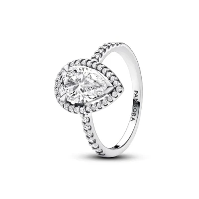 Abbildung von PANDORA Timeless Funkelnder Birnen Kranz Ring aus Sterling Silber mit Cubic Zirkoniastein verziert, Größe: 56, 193012C01 56