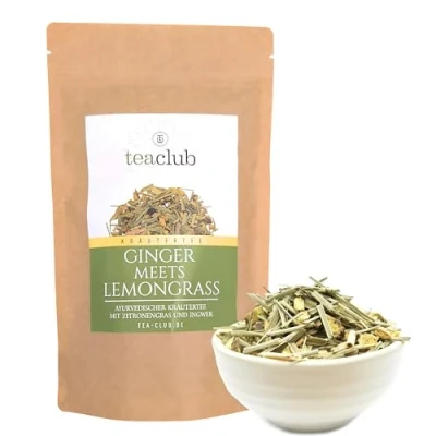 Abbildung von Ayurvedischer Kräutertee Lose 500g, Süßholzwurzel Tee Mischung mit Ingwer Zitronengras Minze, TeaClub Ginger Lemongrass Herbal Tea