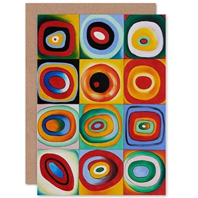 Abbildung von Wee Blue Coo Kandinsky Farbstudie Quadrate Abstract Circles Modern Geburtstagskarte Grußkarte